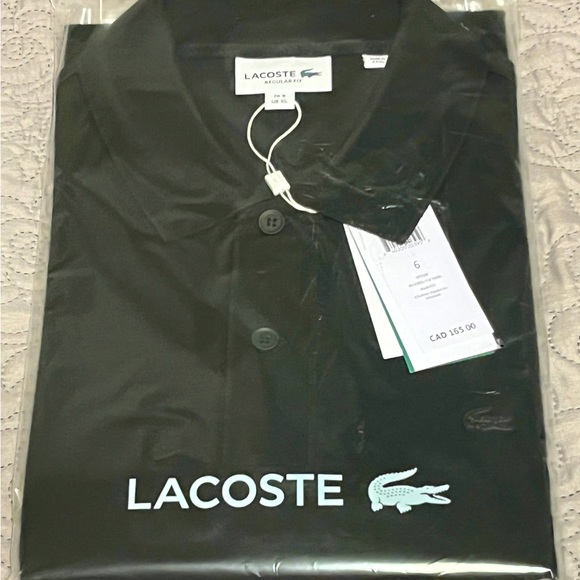 Original Lacoste Men’s Regular Fit Polo XL BNWT - Black - Picture 1 of 1